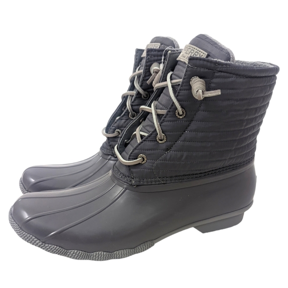 Sperry Saltwater Nylon Duck Boots NEW Quilted Water Resistant Snow Rain Womens - Picture 1 of 12